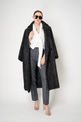 Dorothee Schumacher Curly Wool-Mohair Coat in Grey Melange