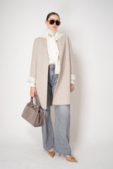 Fabiana Filippi Wool Cashmere Knit Shoulder Shrug with Faux Sleeve in Ivory