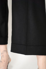 D. Exterior Wide Leg Cropped Flannel Pants in Black