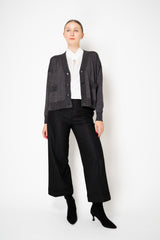 D. Exterior Sleeveless Sateen Blouson Top in White