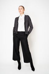 D. Exterior Sleeveless Sateen Blouson Top in White