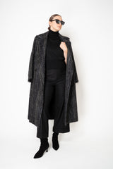 D. Exterior Wool Viscose Knit Sleeveless Turtleneck Top in Black Lurex