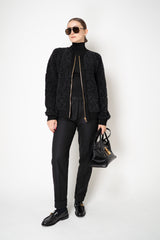 Balmain Bouclé Bomber Jacket in Black