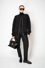 Balmain Bouclé Bomber Jacket in Black