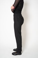 D. Exterior Tapered Leg Flannel Pants in Black