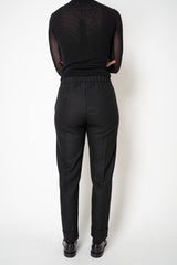 D. Exterior Tapered Leg Flannel Pants in Black