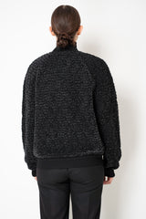 Balmain Bouclé Bomber Jacket in Black