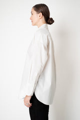 Dorothee Schumacher Cotton Poplin Button-Up Shirt with Faux French Tuck in White