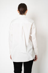 Dorothee Schumacher Cotton Poplin Button-Up Shirt with Faux French Tuck in White