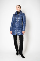 Herno Ultralight Technology Goose Down Padded Coat in Cobalt Blue