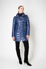 Herno Ultralight Technology Goose Down Padded Coat in Cobalt Blue