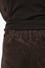 Manzoni 24 Slim Fit Suede Pants in Espresso