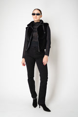Herno High Neck Goose Down Padded Vest with Rhinestone Details in Black