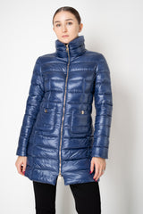 Herno Ultralight Technology Goose Down Padded Coat in Cobalt Blue