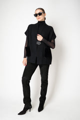 Manzoni 24 Slim Fit Suede Pants in Black