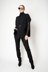 Manzoni 24 Slim Fit Suede Pants in Black