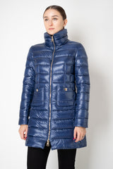 Herno Ultralight Technology Goose Down Padded Coat in Cobalt Blue