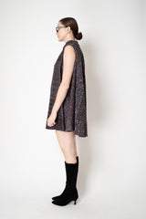 Missoni A-line Gathered Neck Sequin Mini Dress in Anthracite