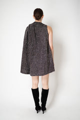 Missoni A-line Gathered Neck Sequin Mini Dress in Anthracite