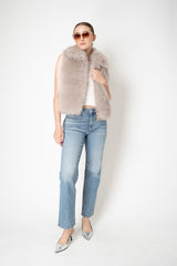 Manzoni 24 Fluffy Brushed Cashmere Vest in Taupe
