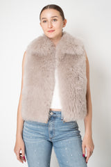 Manzoni 24 Fluffy Brushed Cashmere Vest in Taupe