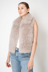 Manzoni 24 Fluffy Brushed Cashmere Vest in Taupe