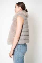 Manzoni 24 Fluffy Brushed Cashmere Vest in Taupe
