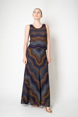 Missoni Cropped Sleeveless Knit Top in Autumnal Lurex Chevon Motif