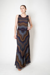 Missoni A-line Maxi Skirt in Lurex Multicolour Swirl Motif