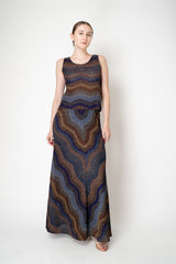 Missoni A-line Maxi Skirt in Lurex Multicolour Swirl Motif