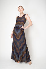 Missoni A-line Maxi Skirt in Lurex Multicolour Swirl Motif
