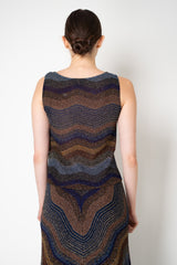 Missoni Cropped Sleeveless Knit Top in Autumnal Lurex Chevon Motif