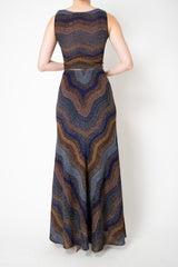 Missoni A-line Maxi Skirt in Lurex Multicolour Swirl Motif