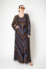Missoni A-line Maxi Skirt in Lurex Multicolour Swirl Motif