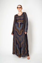Missoni A-line Maxi Skirt in Lurex Multicolour Swirl Motif