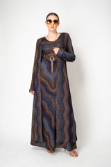 Missoni Long  Duster Cardigan in Autumnal Lurex Chevron Motif