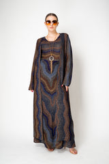 Missoni Long  Duster Cardigan in Autumnal Lurex Chevron Motif