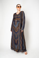 Missoni Long  Duster Cardigan in Autumnal Lurex Chevron Motif