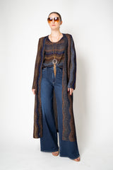 Missoni Long  Duster Cardigan in Autumnal Lurex Chevron Motif