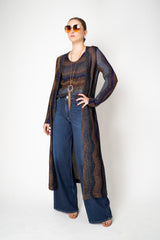Missoni Cropped Sleeveless Knit Top in Autumnal Lurex Chevon Motif