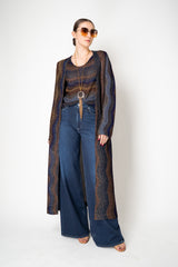 Missoni Long  Duster Cardigan in Autumnal Lurex Chevron Motif