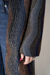 Missoni Long  Duster Cardigan in Autumnal Lurex Chevron Motif