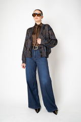 Missoni Cropped V-neck Cardigan in Autumnal Lurex Chevron