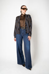 Missoni Cropped V-neck Cardigan in Autumnal Lurex Chevron