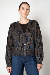 Missoni Cropped V-neck Cardigan in Autumnal Lurex Chevron