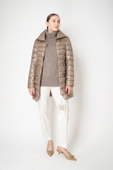 Herno Ultralight Technology Goose Down Padded Coat in Gold