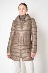 Herno Ultralight Technology Goose Down Padded Coat in Gold