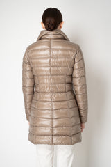 Herno Ultralight Technology Goose Down Padded Coat in Gold