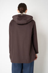 Herno Wool Flannel Hooded Jacket in Chocolate Brown