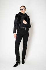 Herno High Neck Goose Down Padded Vest with Rhinestone Details in Black